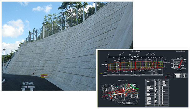 鉄筋一体型大型ブロック積擁壁